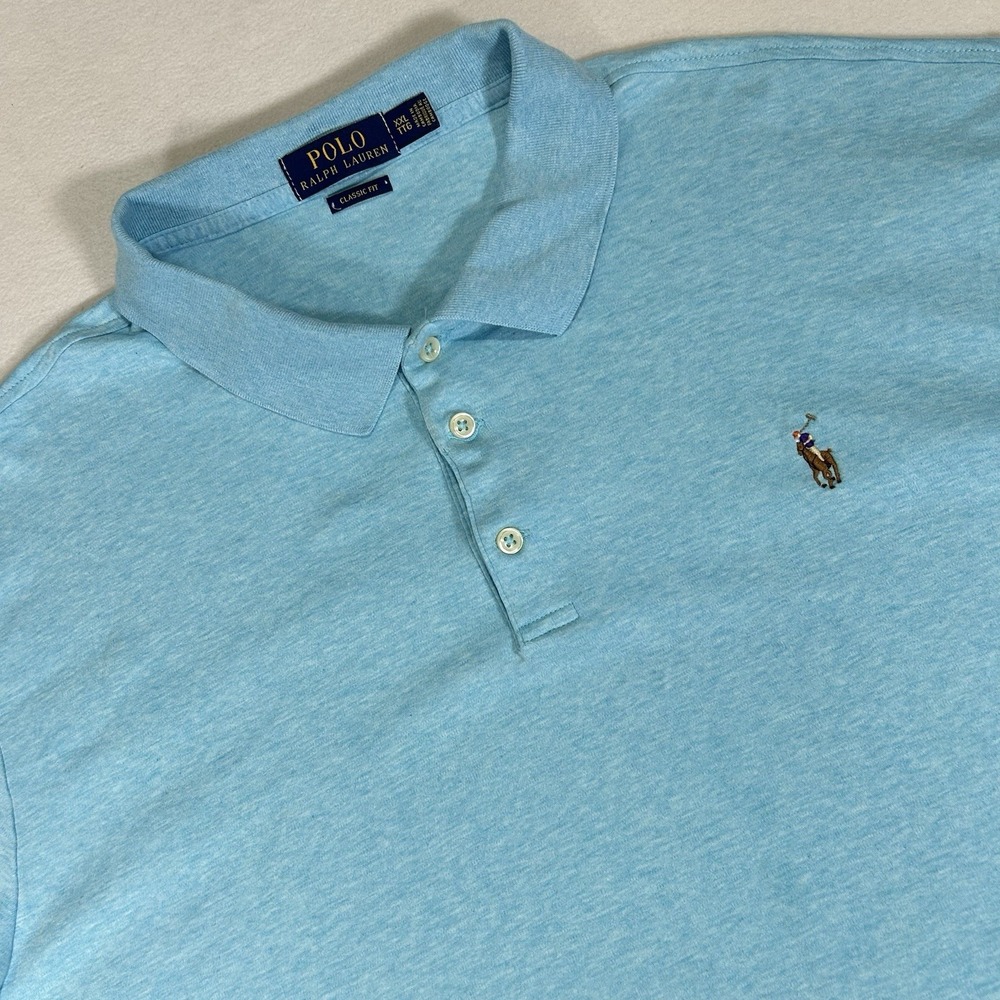 Polo Ralph Lauren Classic Fit Shirt Men's XXL‎ Blue Short Sleeve Golf